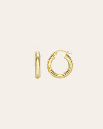 Small Thick Hoop Earrings Vermeil Zoe Lev Jewelry
