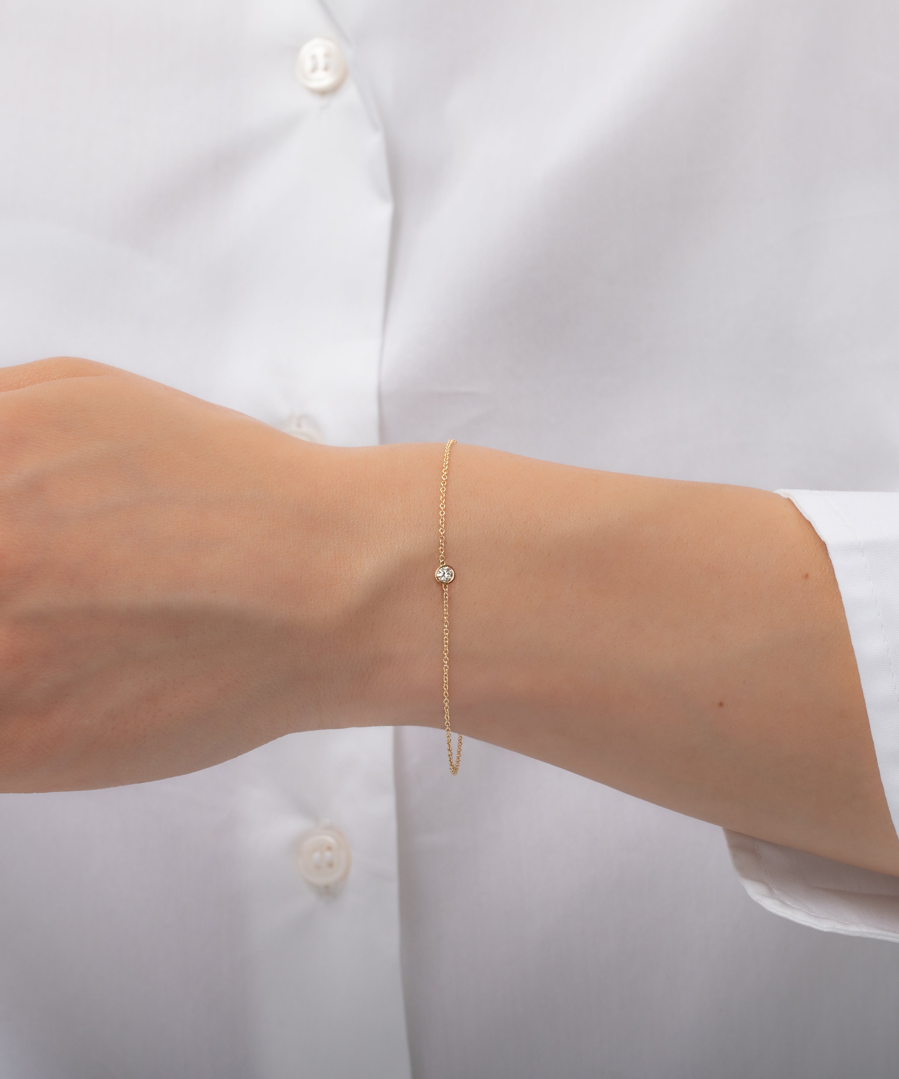 Small Bezel Diamond Bracelet Zoe Lev Jewelry