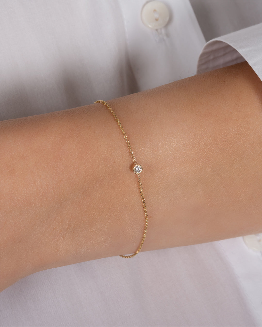 Small Bezel Diamond Bracelet