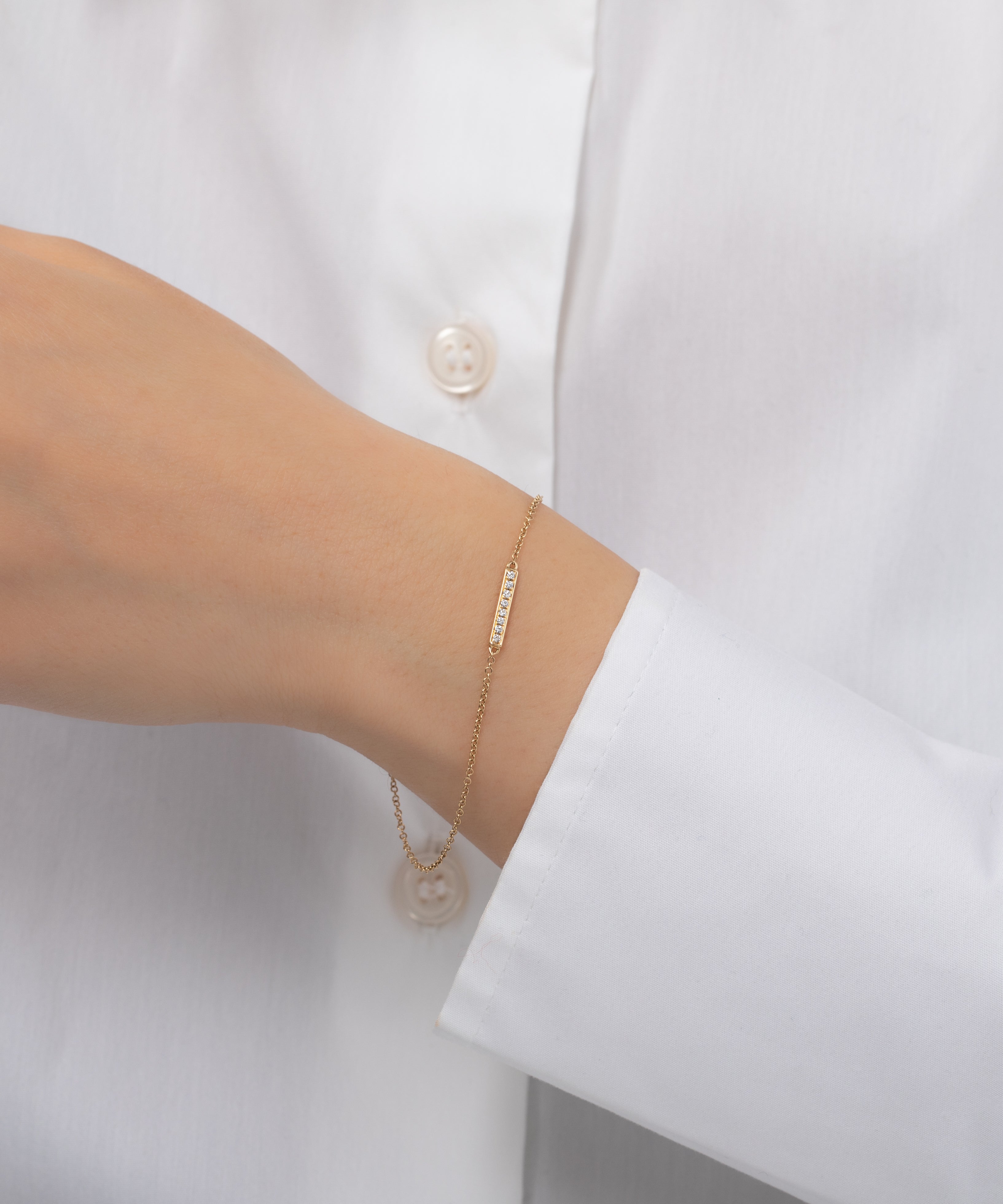 Small Diamond Bar Bracelet SAMPLE SALE Zoe Lev Jewelry