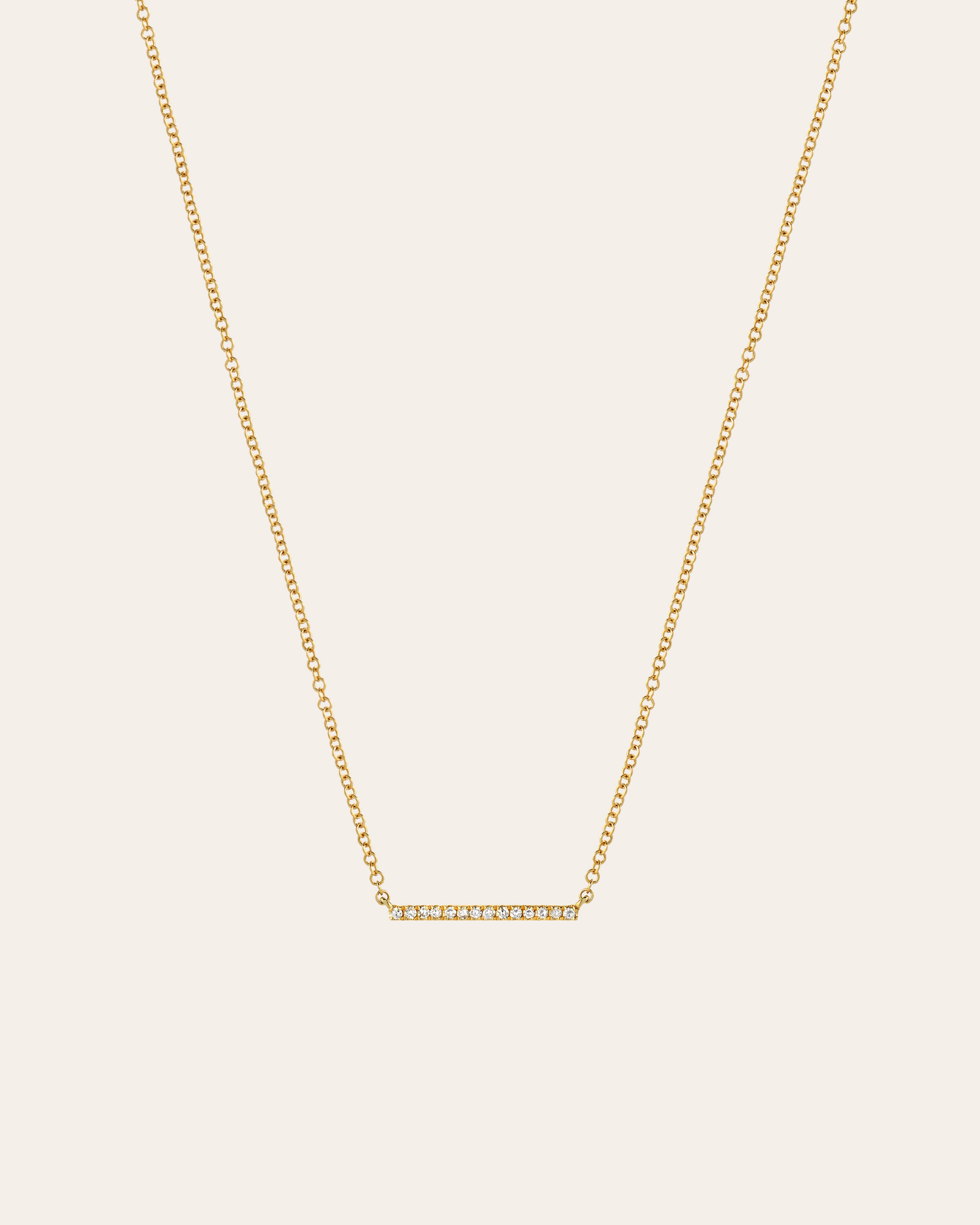 Small Diamond Bar Necklace Zoe Lev Jewelry