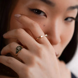 14k Gold Spike Cuff Ring - Size 8 SAMPLE SALE Zoe Lev Jewelry