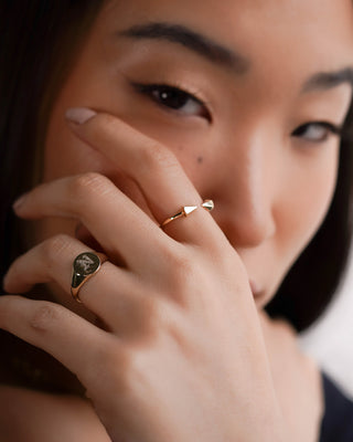 14k Gold Spike Cuff Ring