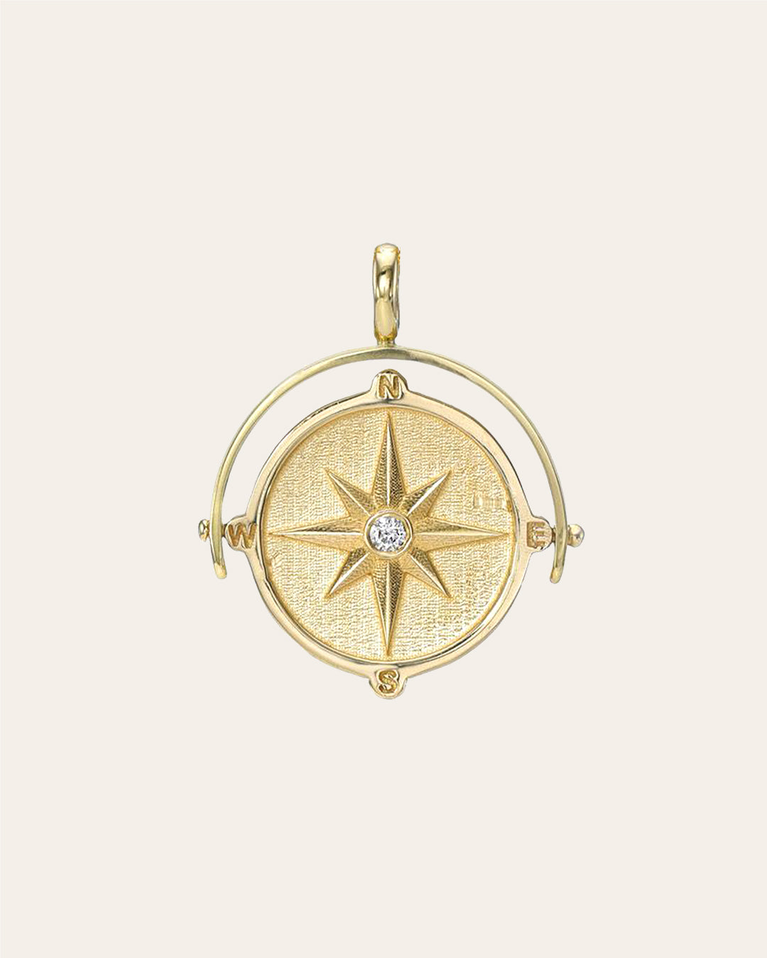 Spinner Compass Medallion Pendant Personalized Zoe Lev Jewelry