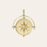 Spinner Compass Medallion Pendant Personalized Zoe Lev Jewelry