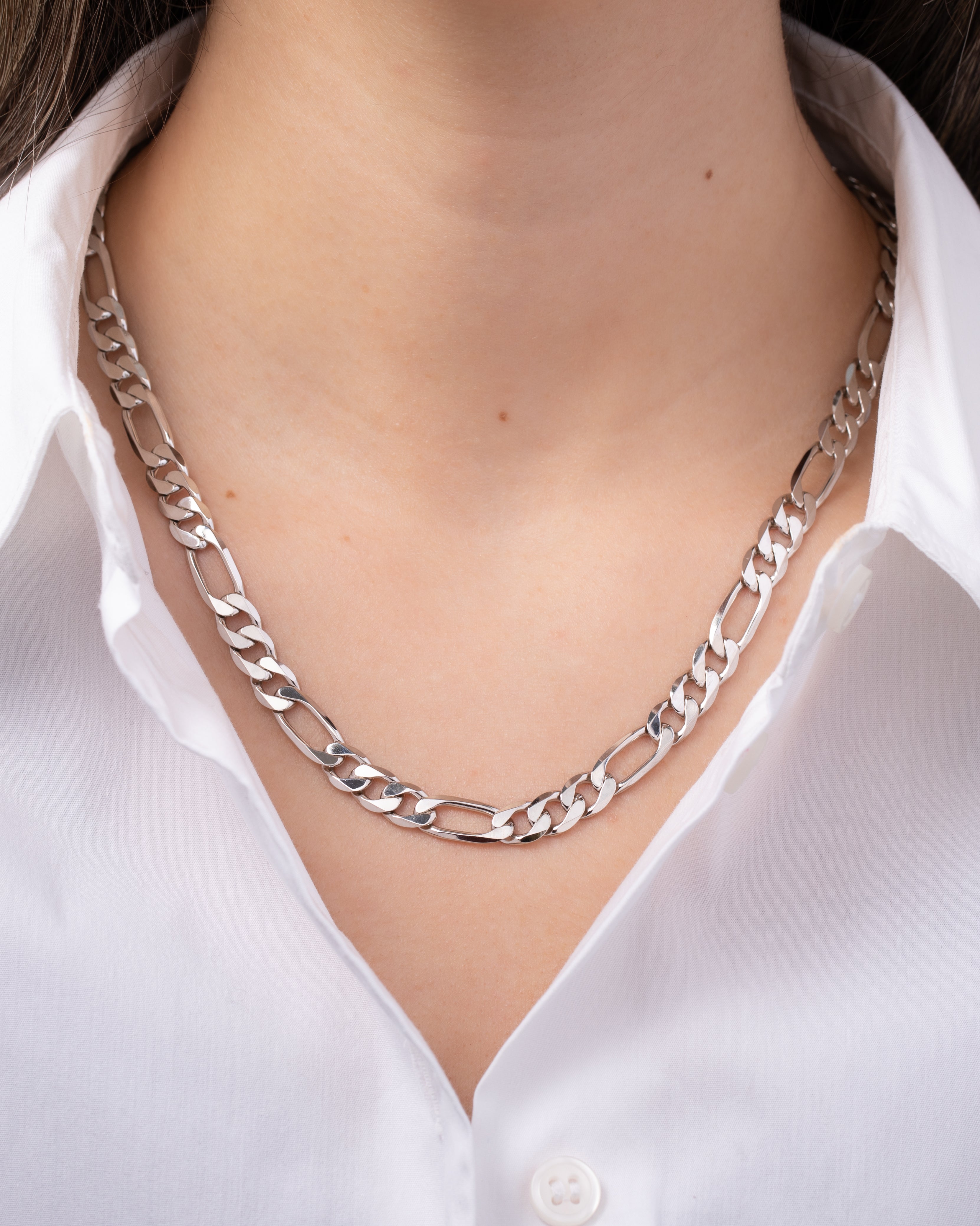 Figaro Chain Necklace - Silver