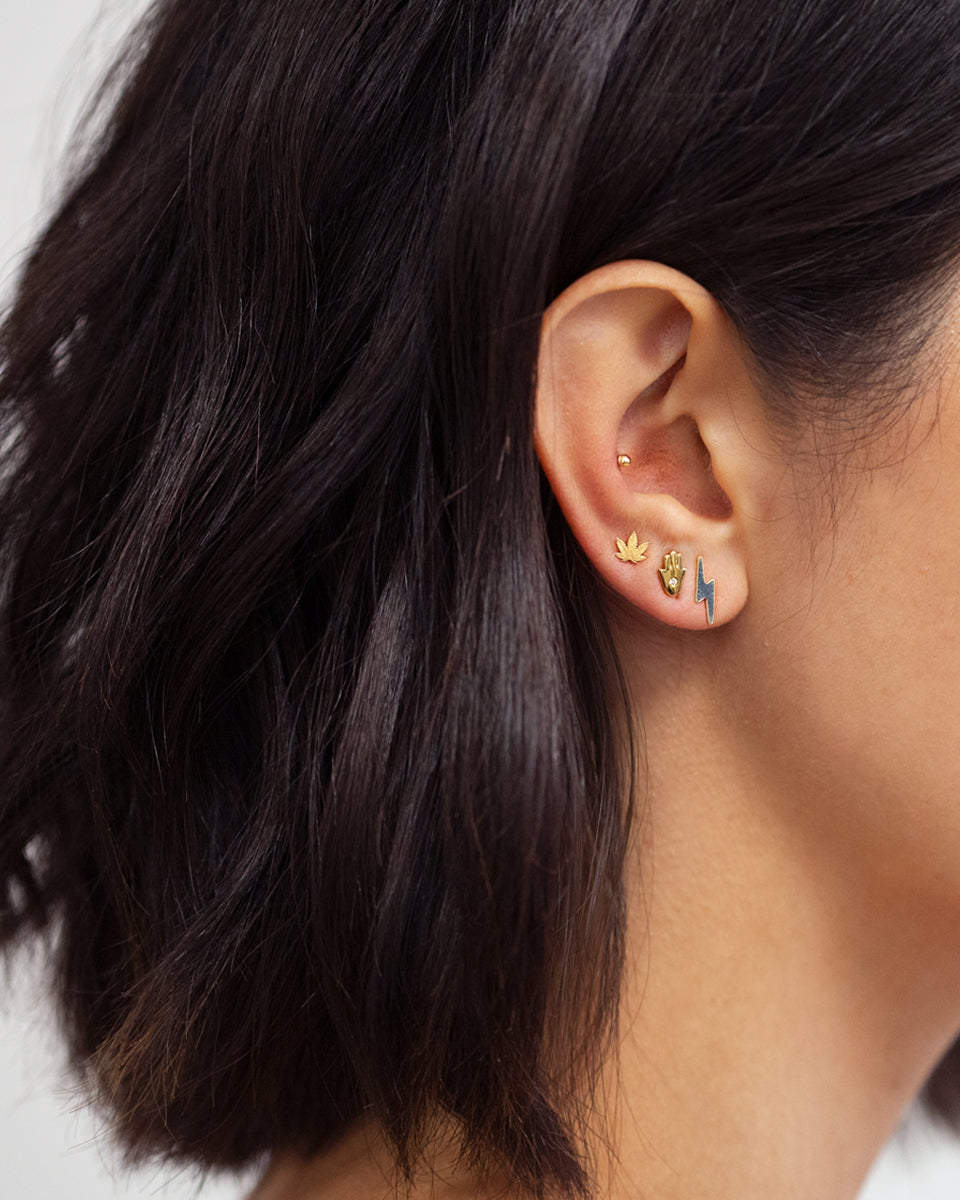 14k Gold Bead Stud Earrings Zoe Lev Jewelry