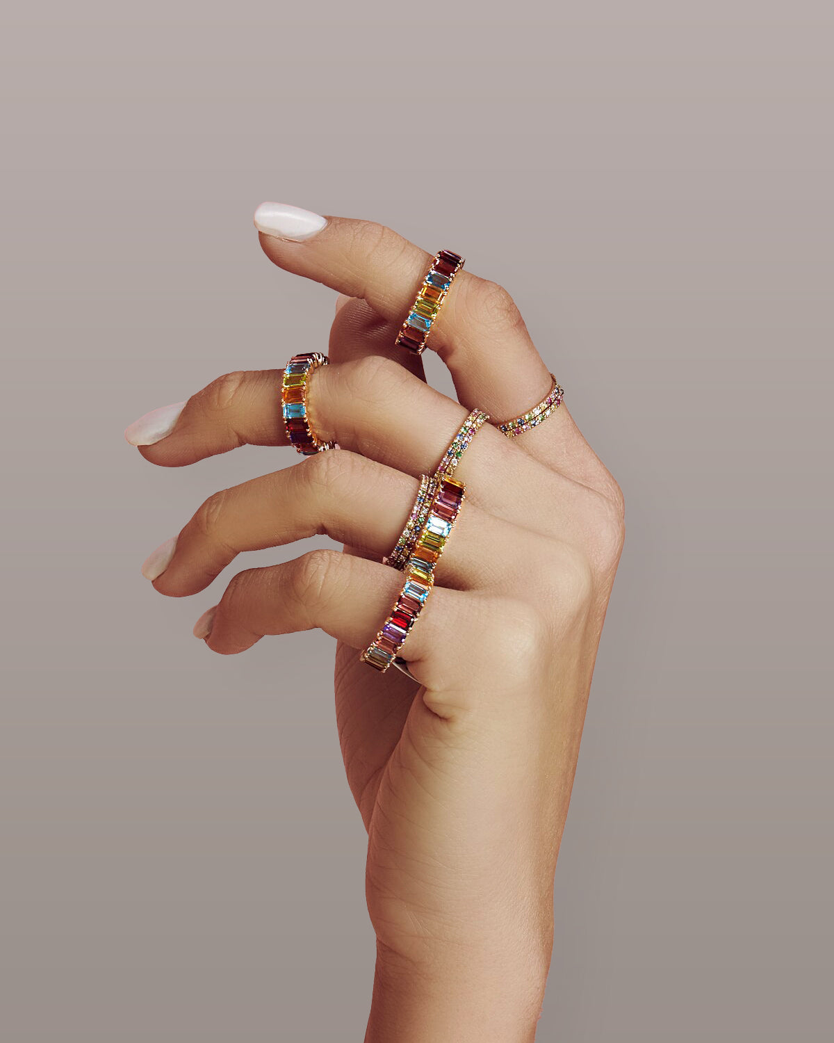 Rainbow Eternity Band - 4 SAMPLE SALE Zoe Lev Jewelry