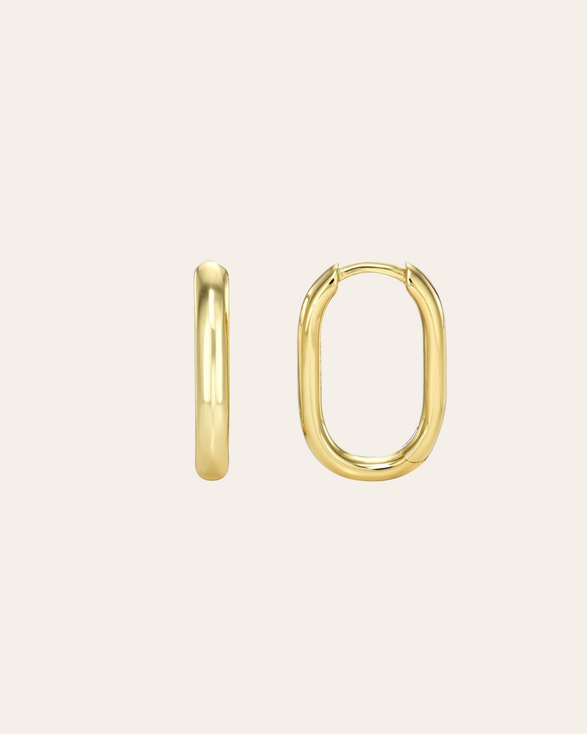 Gold Vermeil Thick Oval Hoops