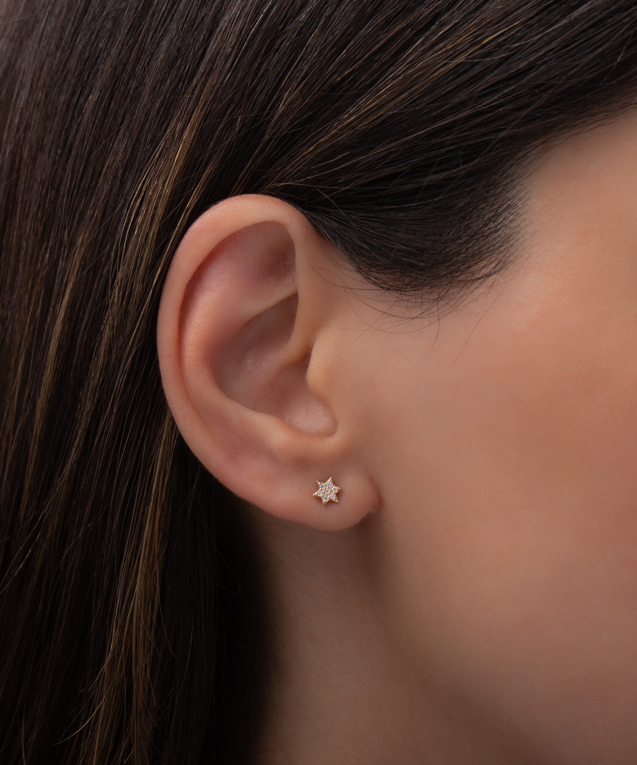 Tiny Diamond Star of David Stud Earring Zoe Lev Jewelry