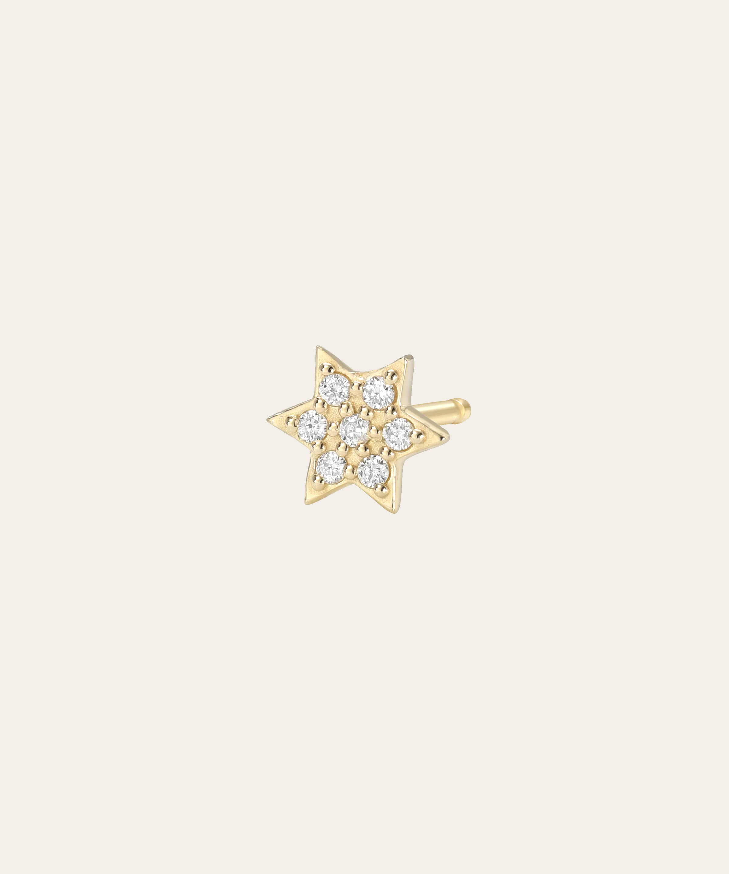 Tiny Diamond Star of David Stud Earring Zoe Lev Jewelry