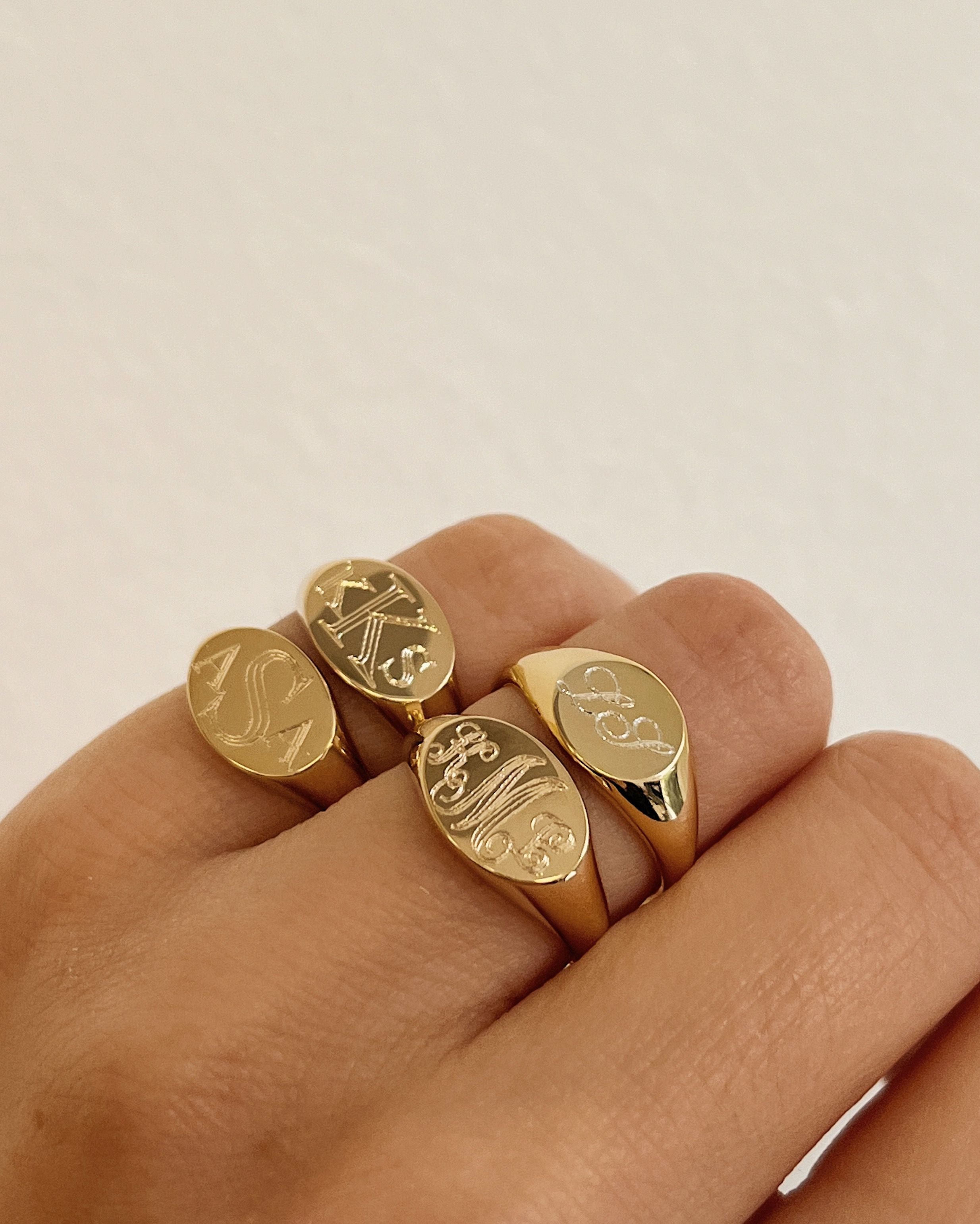 Monogram Signet Ring – Zoe Lev Jewelry - Main Image