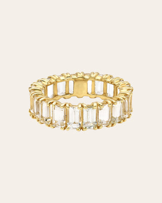 Topaz Eternity Emerald Cut Ring