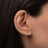 Diamond Trillion Stud Earrings Zoe Lev Jewelry