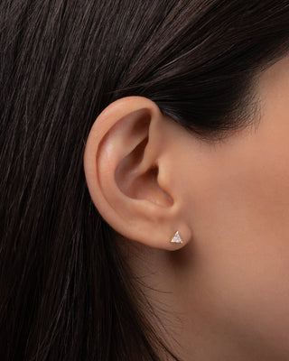 Diamond Trillion Stud Earrings