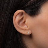 Diamond Trillion Stud Earrings Zoe Lev Jewelry