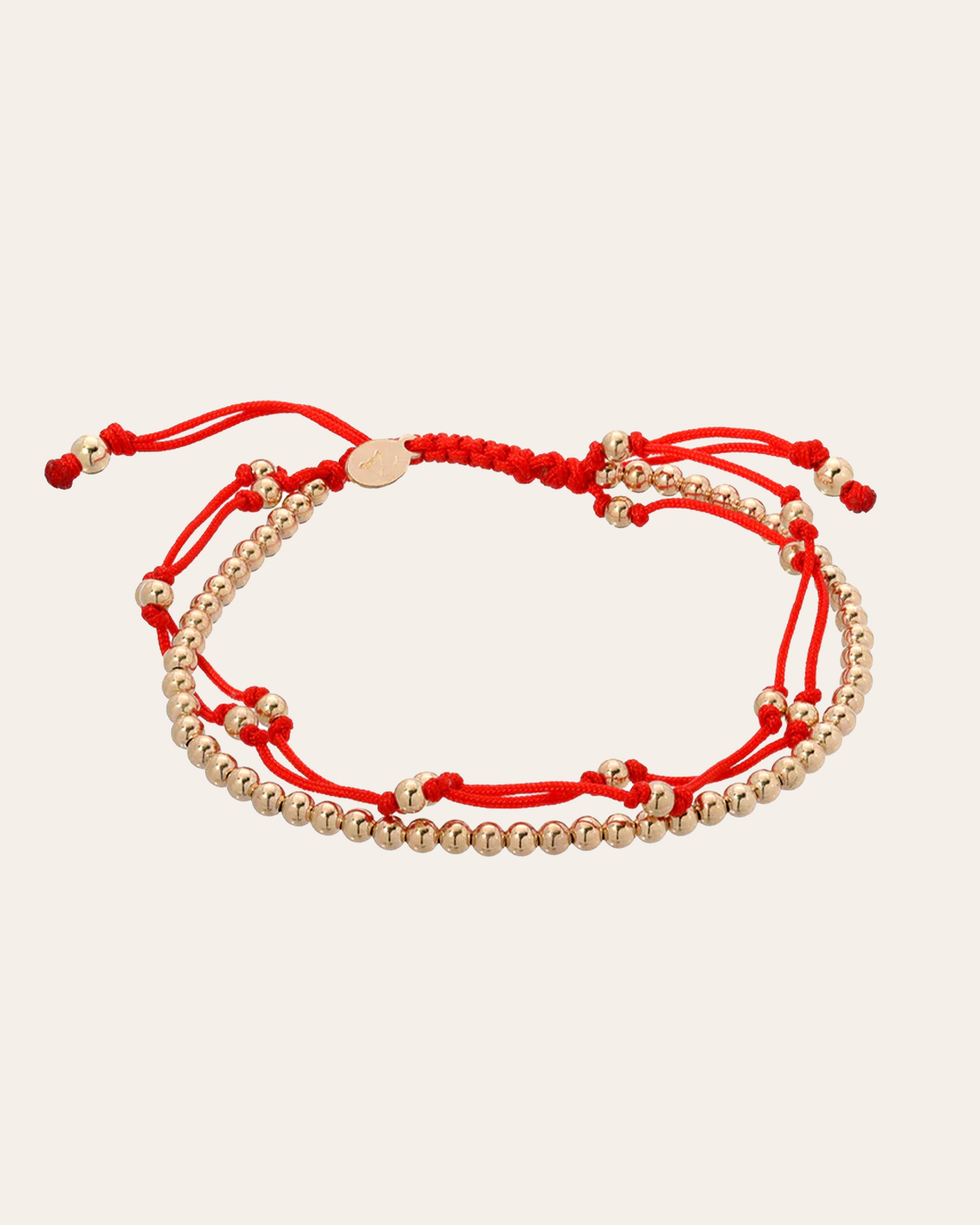 Vermeil Trio Fortune Bracelet - Red SAMPLE SALE Zoe Lev Jewelry