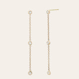 Triple Bezel Diamond Drop Earrings Zoe Lev Jewelry