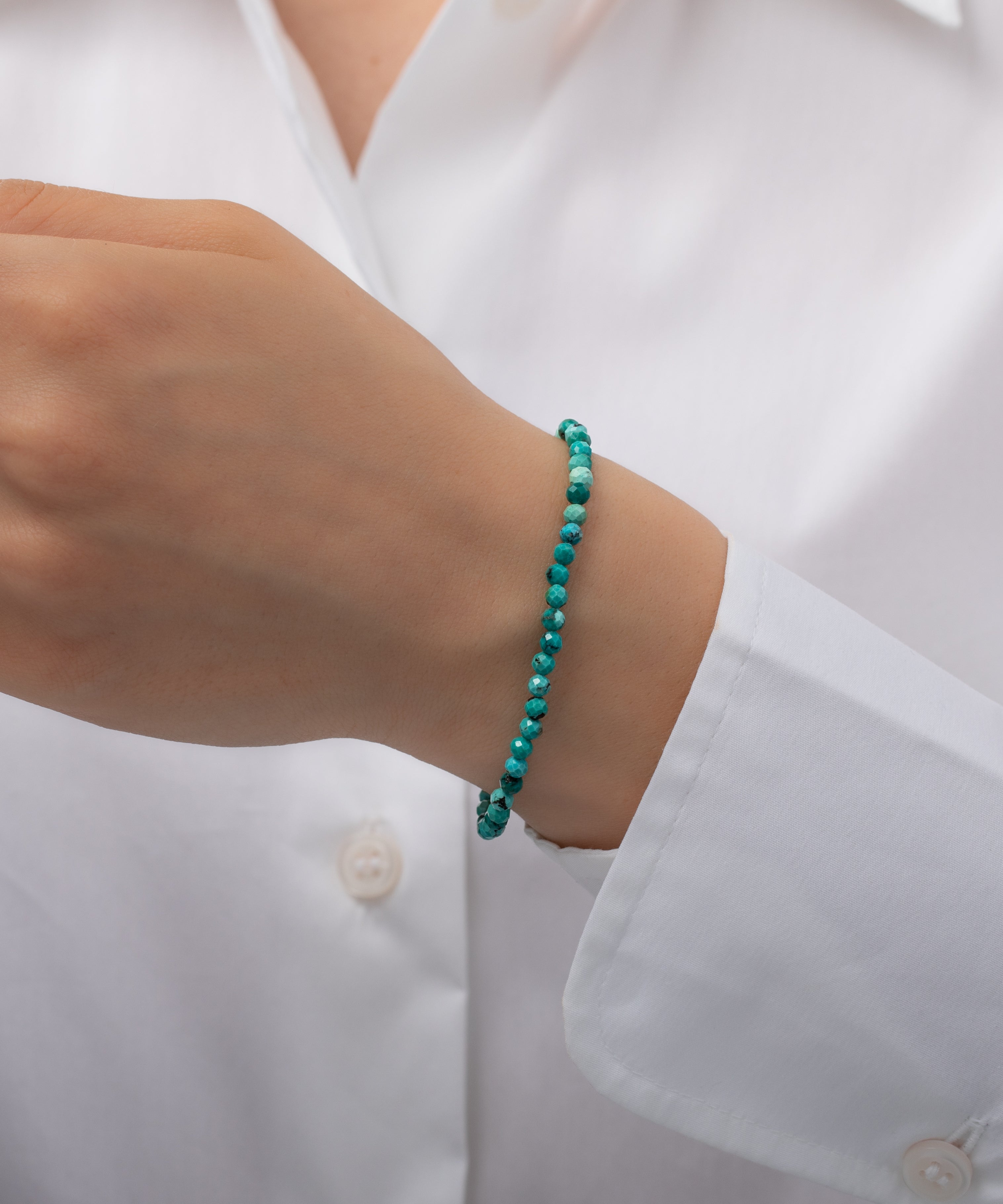 Turquoise Beaded Bracelet - 6.5"-7" adjustable SAMPLE SALE Zoe Lev Jewelry