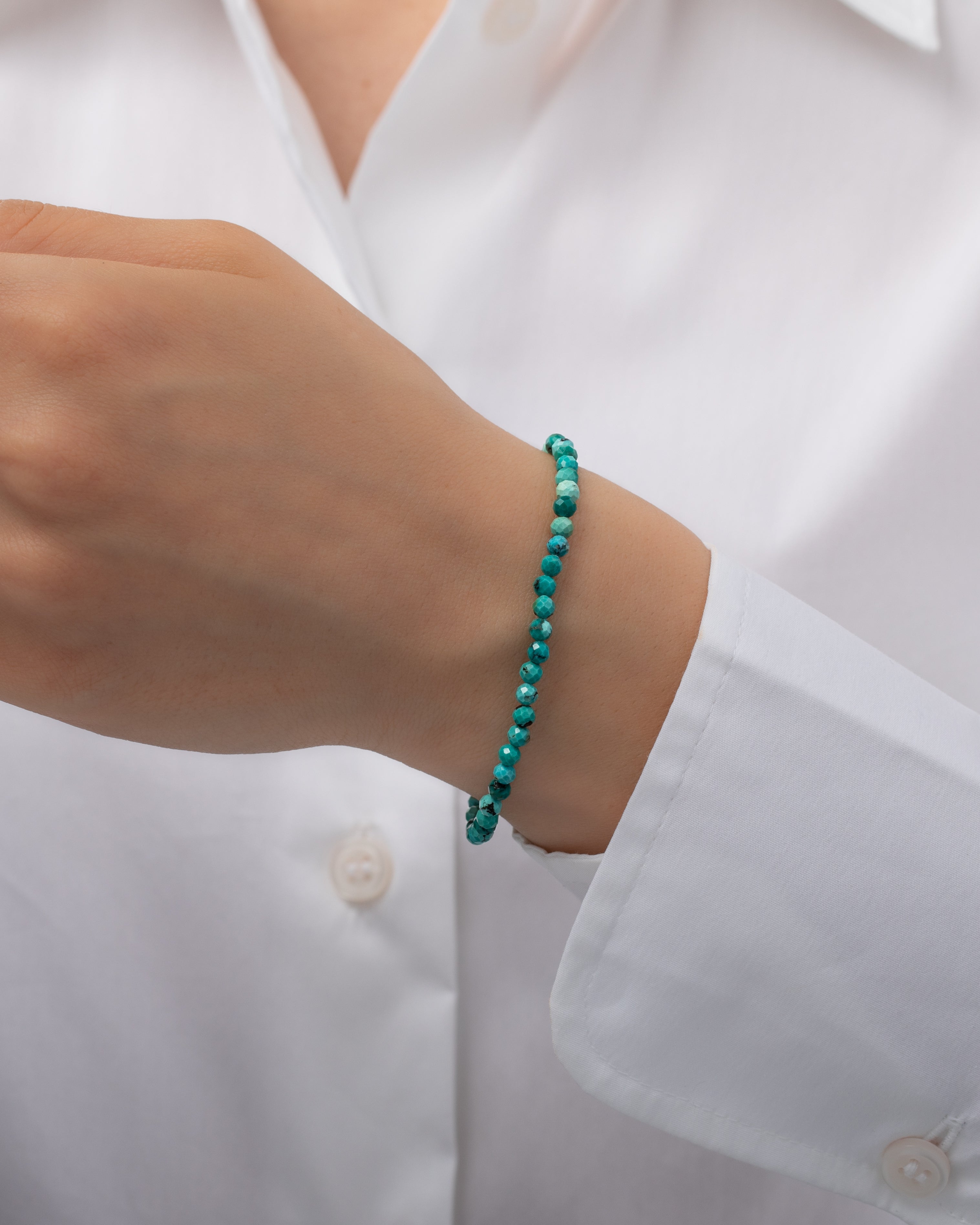Turquoise Beaded Bracelet - 6.5"-7" adjustable SAMPLE SALE Zoe Lev Jewelry