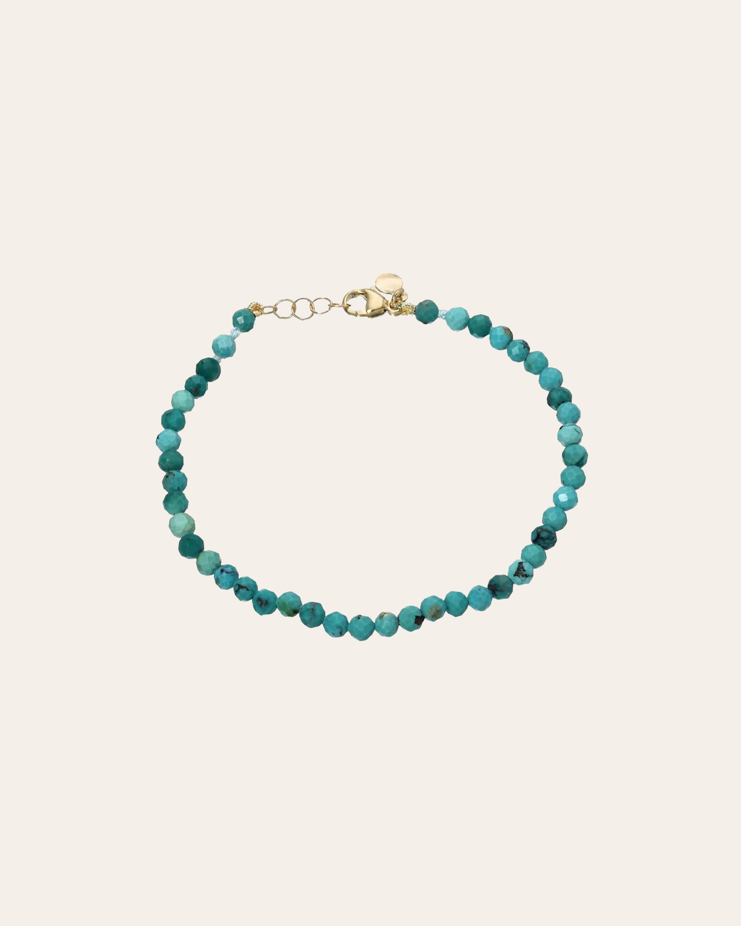 Turquoise Beaded Bracelet - 6.5"-7" adjustable SAMPLE SALE Zoe Lev Jewelry