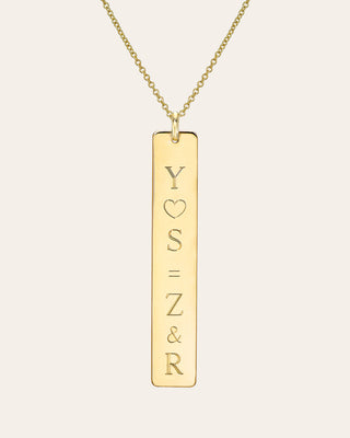 Vertical Nameplate Necklace