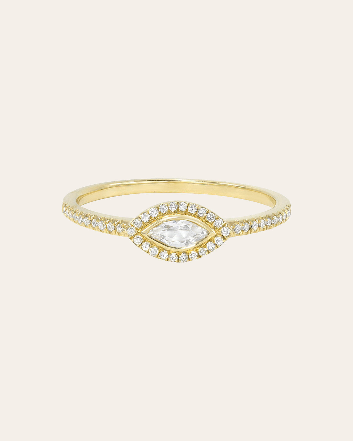 White Topaz Marquise Diamond Ring
