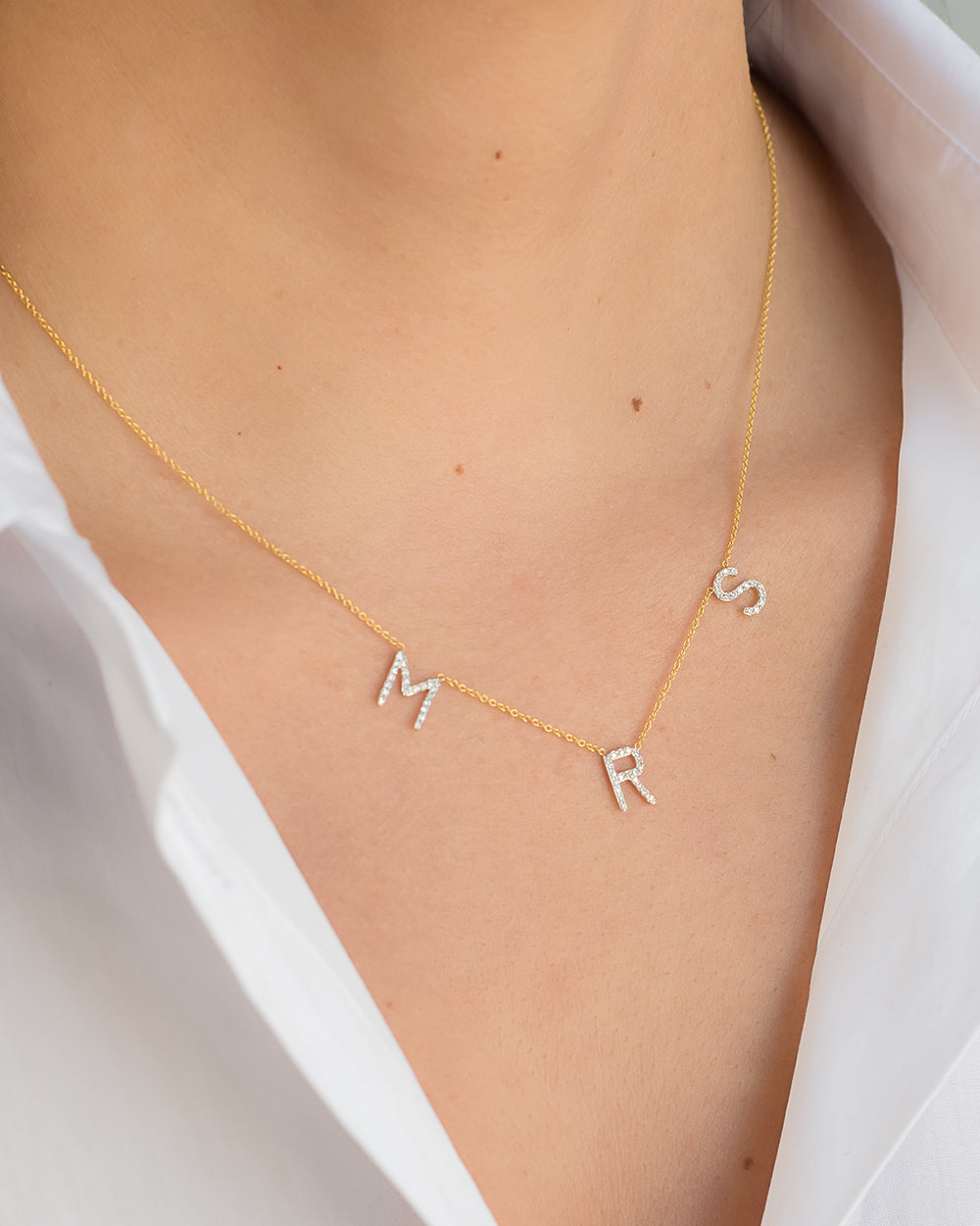 Personalized Mini Initial Letter Bracelet / Necklace