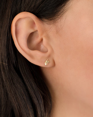 14k Gold Unicorn Stud Earrings