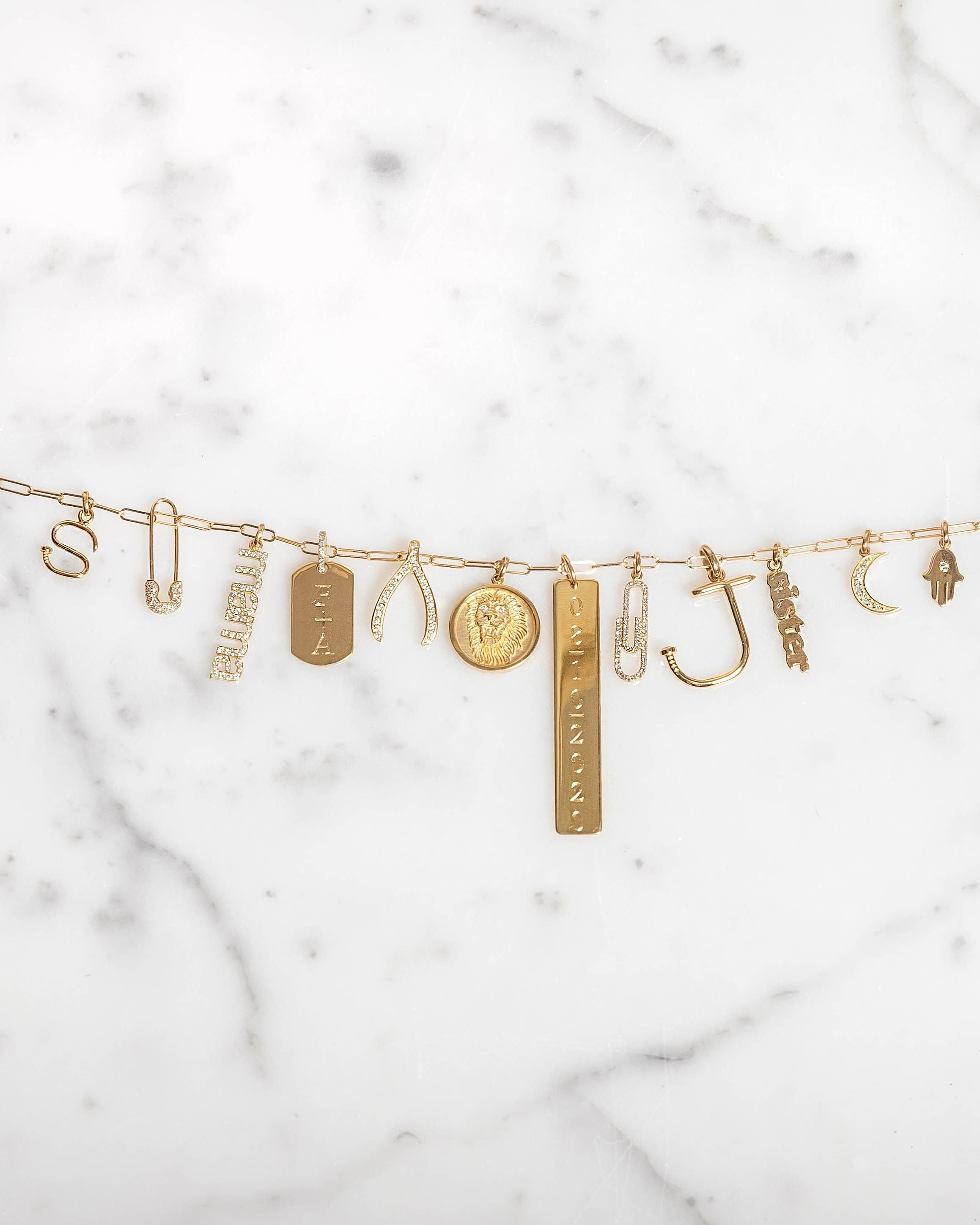 14k Gold Vertical Nameplate Pendant Personalized Zoe Lev Jewelry