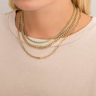 14k Gold Large Curb Link Chain Necklace