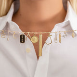 14k Gold Vertical Nameplate Pendant Personalized Zoe Lev Jewelry