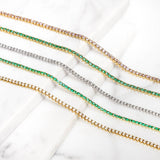 3 Prong Emerald Tennis Necklace Zoe Lev Jewelry