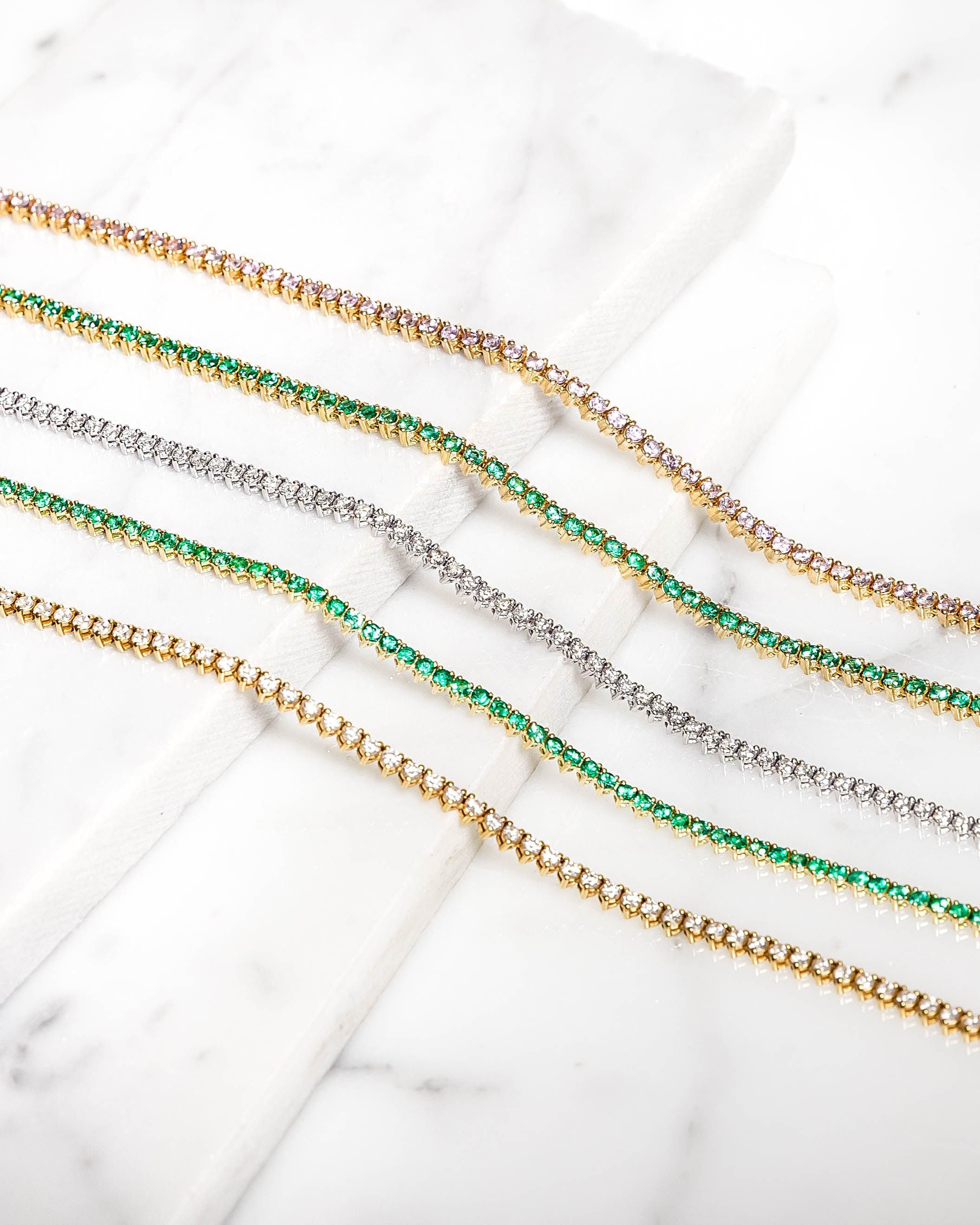 3 Prong Emerald Tennis Necklace Zoe Lev Jewelry