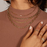 14k Gold Paper Clip Chain Necklace Chains Zoe Lev Jewelry