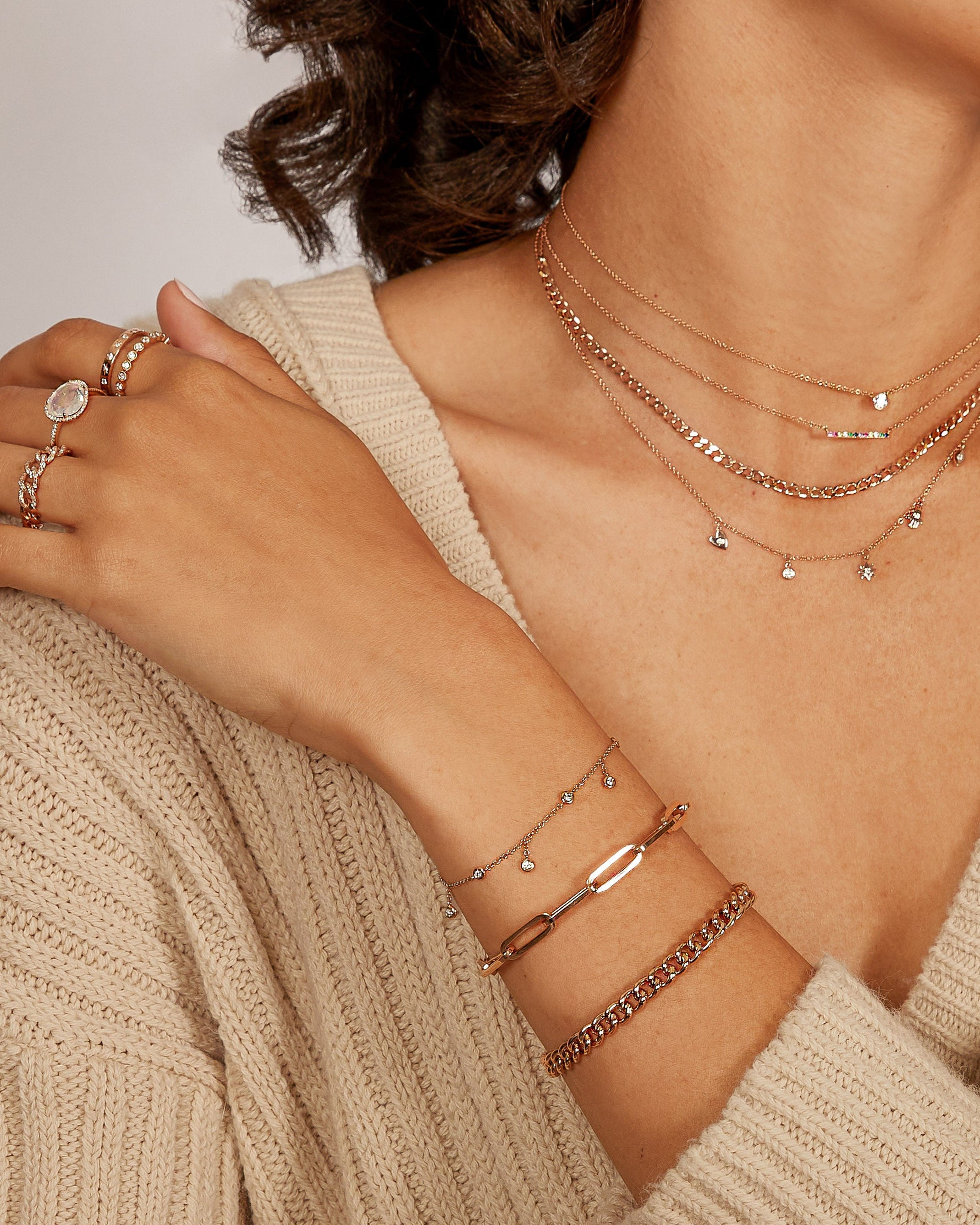 14k Gold Extra Large Paper Clip Chain Bracelet Chains Zoe Lev Jewelry