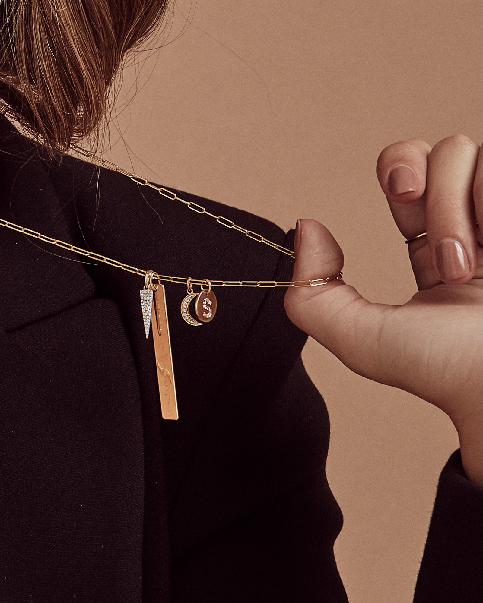 Diamond Initial Small Disc Pendant Personalized Zoe Lev Jewelry