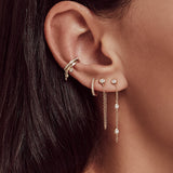 14k Gold Ear Cuff with Diamond Fringes Zoe Lev Jewelry