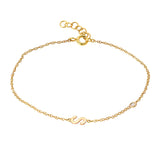 14k Gold Initial & Bezel Diamond Bracelet Personalized Zoe Lev Jewelry