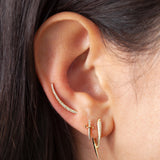 14k Gold Small Diamond Sword Stud Earrings SAMPLE SALE Zoe Lev Jewelry