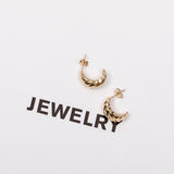 14K Gold Croissant Stud Earrings Studs Zoe Lev Jewelry