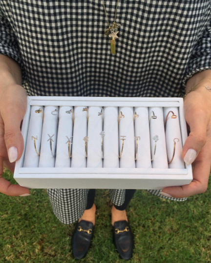 Diamond Initials Cuff Bracelet Personalized Zoe Lev Jewelry