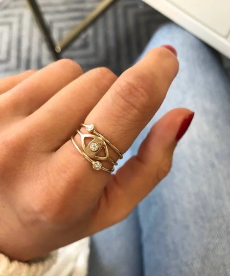 Bezel Diamond Ring - 3 SAMPLE SALE Zoe Lev Jewelry