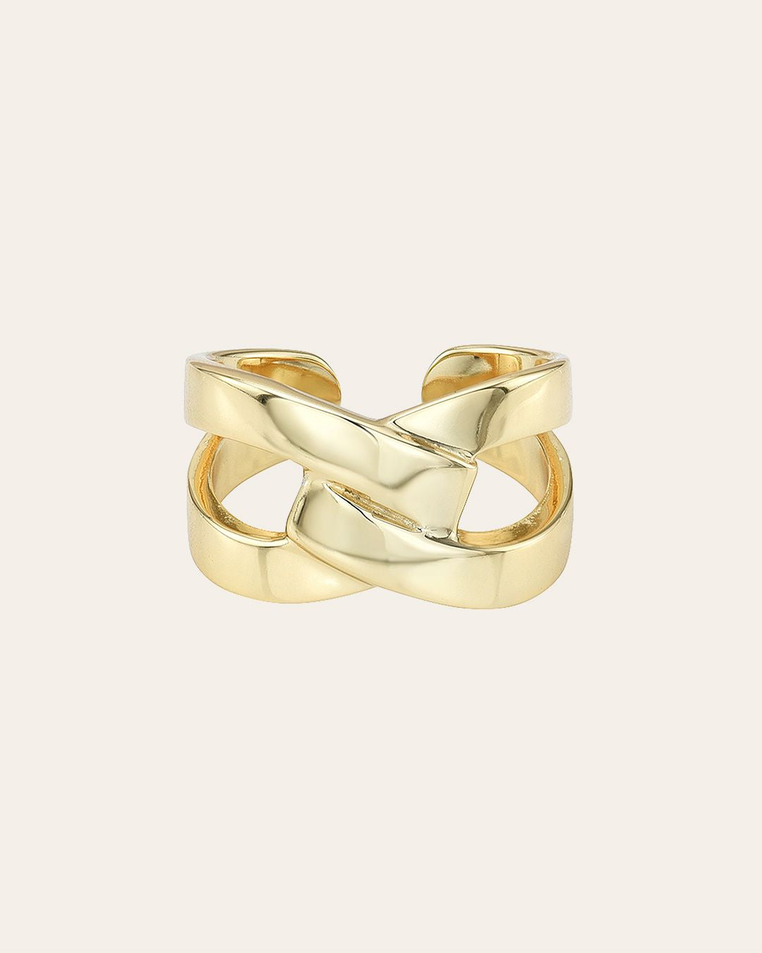Large Link Ring Vermeil Zoe Lev Jewelry Yellow Gold Vermeil