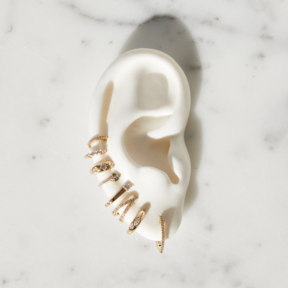 Diamond Curve Huggie Earrings Hoops & Huggies Zoe Lev Jewelry