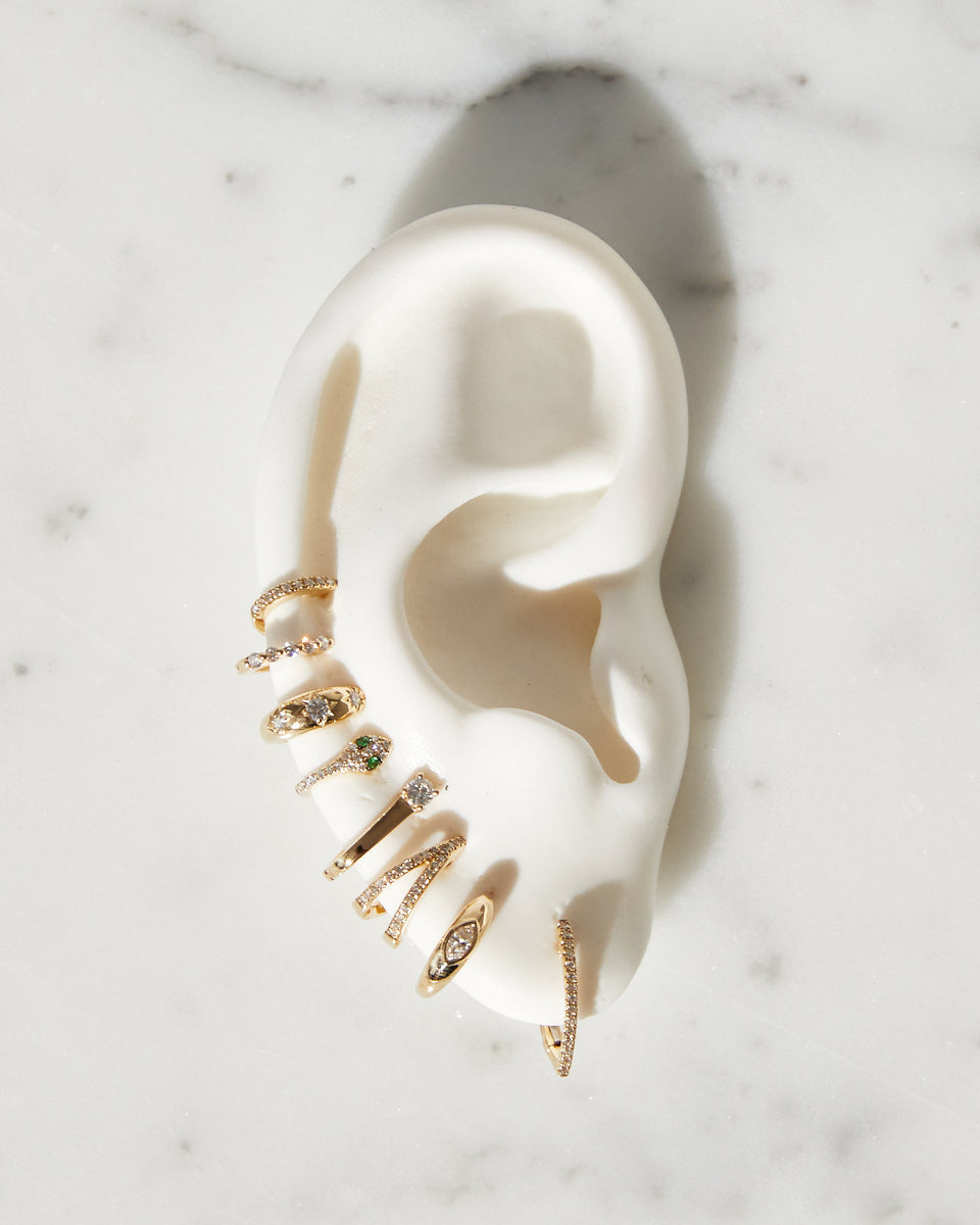 Diamond Domed Starburst Huggie Earrings Hoops & Huggies Zoe Lev Jewelry