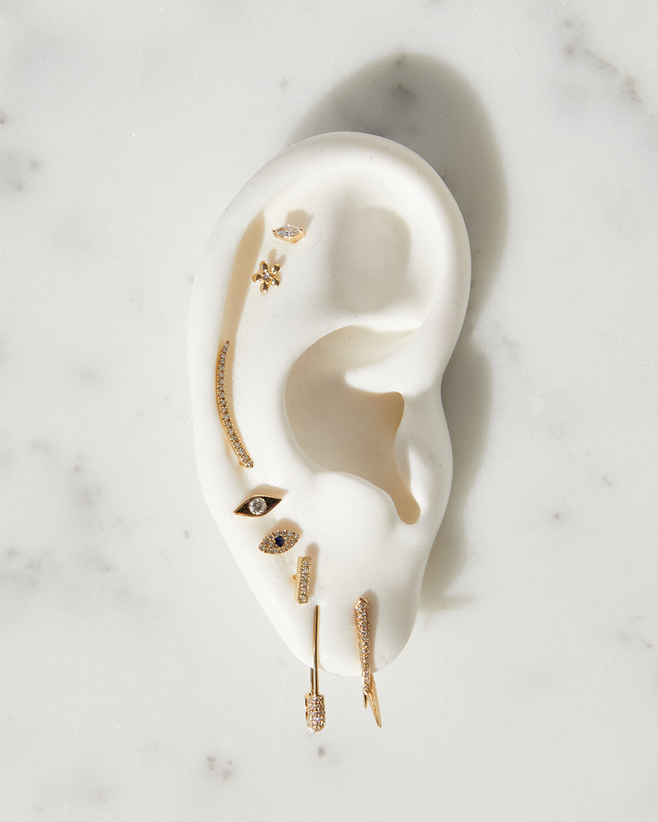 Diamond Mini Evil Eye Stud Earrings Zoe Lev Jewelry