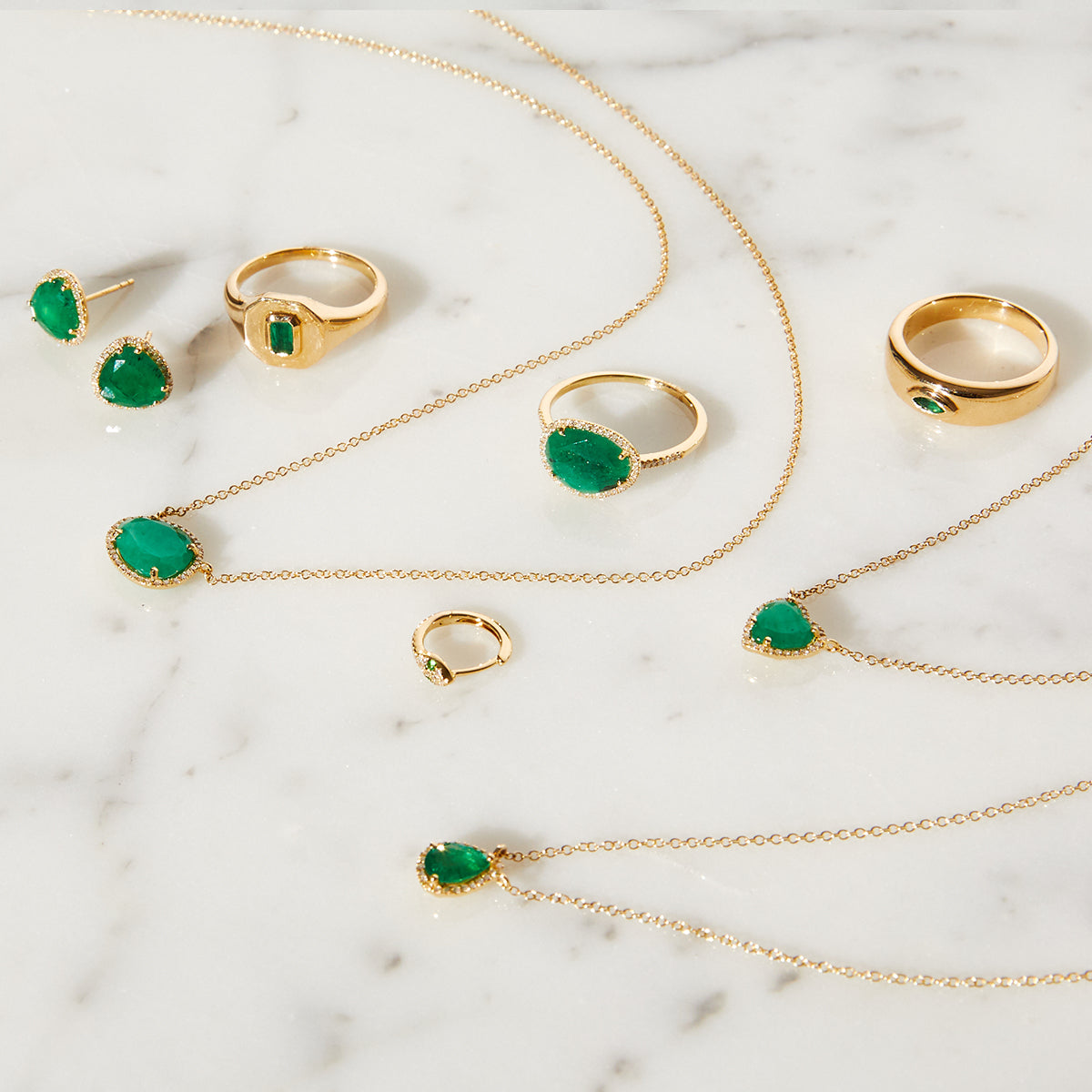 Diamond Emerald Heart Necklace SAMPLE SALE Zoe Lev Jewelry