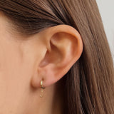 14k Yellow Gold Mini Huggie Earring with Initial 'J' SAMPLE SALE Zoe Lev Jewelry