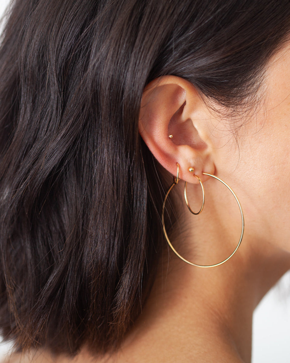 14k Gold Bead Stud Earrings Zoe Lev Jewelry